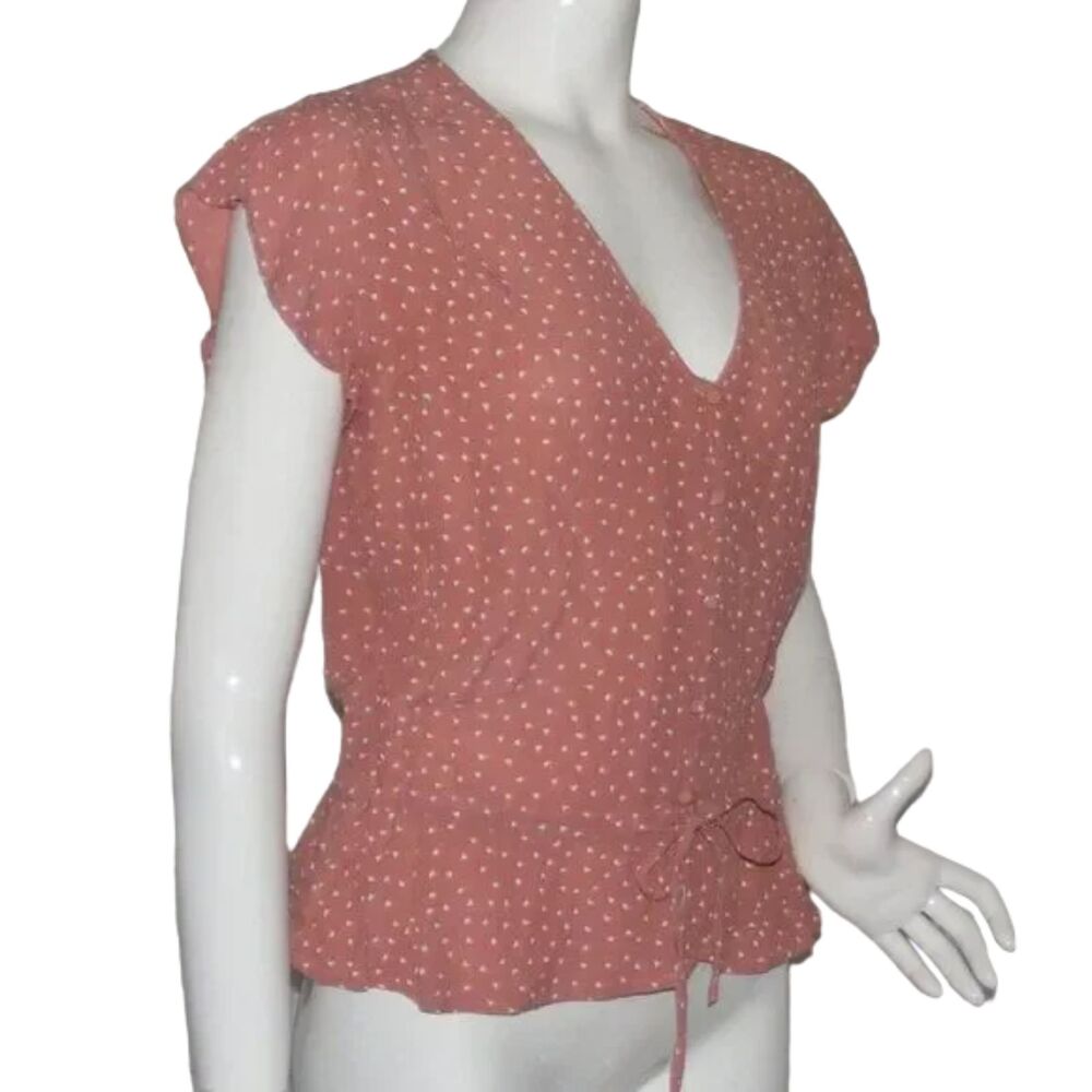 Rails Blouse, S, Button Front, Drawstring Peplum,… - image 3